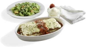 Lasagna with a side salad